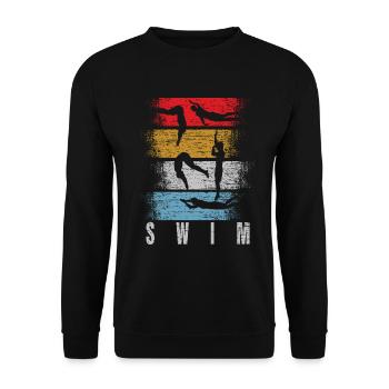 Moniteur de natation rétro - Sweat-shirt Unisexe - noir - Devant - Alina (178cm) & Michal (187cm)