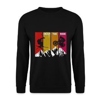 Vélo de montagne ski vélo cross montagnes haute - Sweat-shirt Unisexe - noir - Devant - Alina (178cm) & Michal (187cm)