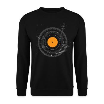Vinyl Record Solar System - Vinyl DJ LP Gift - Unisex Sweatshirt - black - Front - Alina (178cm) & Michal (187cm)