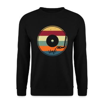 Disque Vinyle Disque Vinyle DJ Cadeau - Sweat-shirt Unisexe - noir - Devant - Alina (178cm) & Michal (187cm)