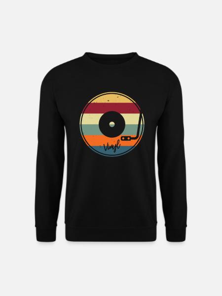 Schallplatte Vinyl - Plattenspieler DJ Geschenk - Unisex Pullover - Schwarz
