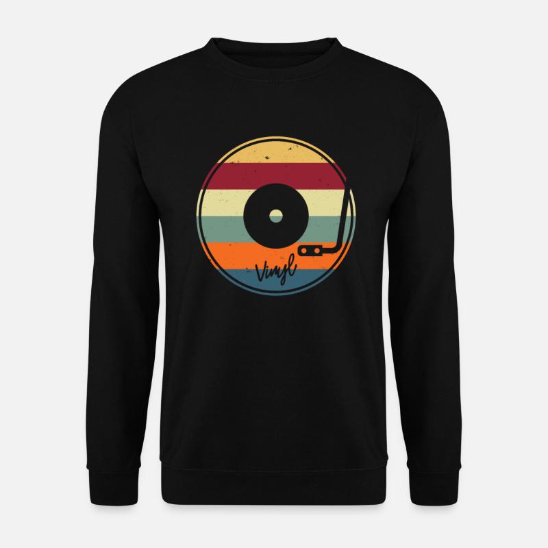 Schallplatte Vinyl - Plattenspieler DJ Geschenk - Unisex Pullover - Schwarz