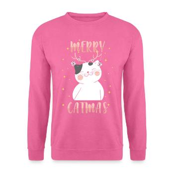 Noël chat chat veille de Noël - Sweat-shirt Unisexe - rose - Devant