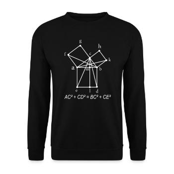 Pythagorean math teacher gift idea set - Unisex Sweatshirt - black - Front - Alina (178cm) & Michal (187cm)