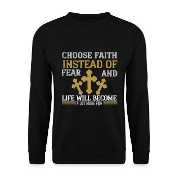Christlich - Unisex Pullover - Schwarz - Vorne - Alina (178cm) & Michal (187cm)