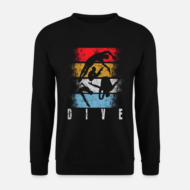 Turmspringen Wasserspringen Retro - Unisex Pullover - Schwarz