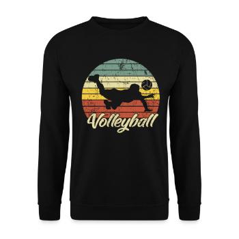 Volleyball Beachvolleyball Geschenk - Unisex Pullover - Schwarz - Vorne - Alina (178cm) & Michal (187cm)