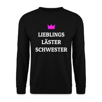 Lieblings Lästerschwester Geschenk - Unisex Pullover - Schwarz - Vorne - Alina (178cm) & Michal (187cm)