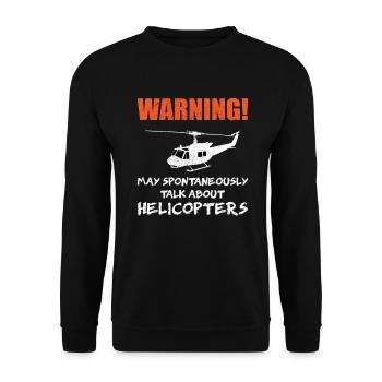 Helicopter pilot helicopter pilot Bell UH 1 Huey - Unisex Sweatshirt - black - Front - Alina (178cm) & Michal (187cm)