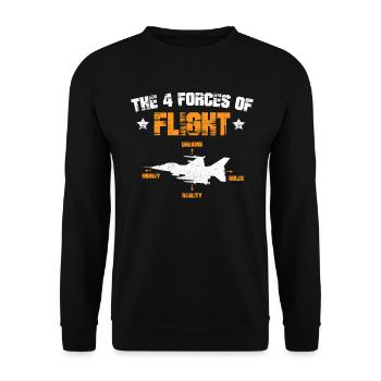 The 4 Forces of Flight Physics of Flight Aviation - Unisex Pullover - Schwarz - Vorne - Alina (178cm) & Michal (187cm)