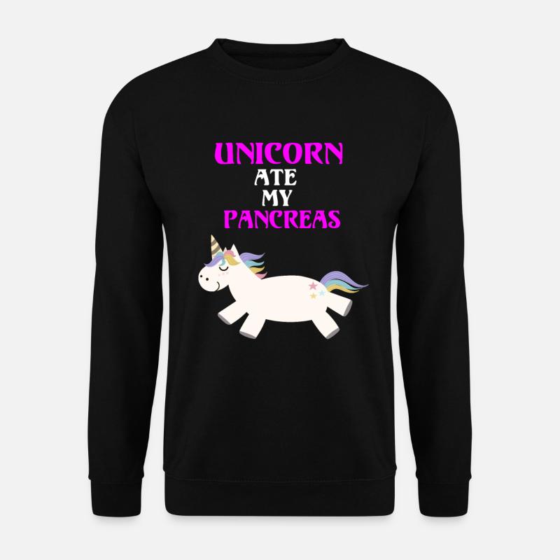 Diabetes Type 1 Einhorn Lustig Pankreas - Unisex Pullover - Schwarz