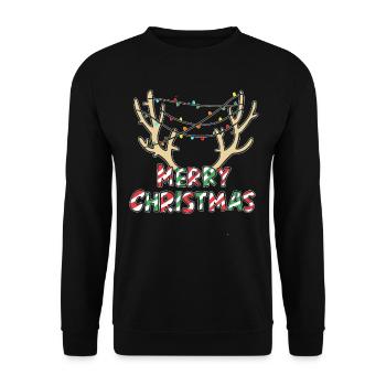 Christmas Funny Gift Christmas T-Shirt - Unisex Sweatshirt - black - Front - Alina (178cm) & Michal (187cm)