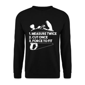 Woodworker Woodcutter Wood cutting work - Unisex Sweatshirt - black - Front - Alina (178cm) & Michal (187cm)