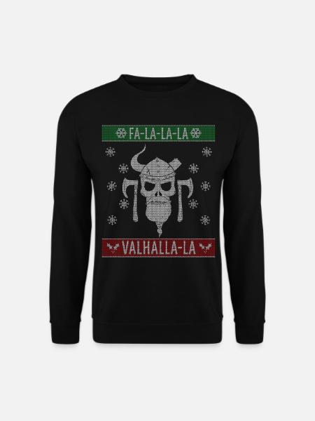 Ugly Christmas Sweater Viking Valhalla Christmas - Unisex Pullover - Schwarz