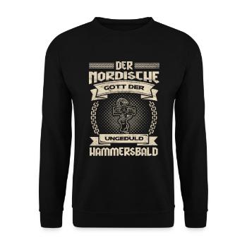 Wikinger Norden Geschenkidee - Unisex Pullover - Schwarz - Vorne - Alina (178cm) & Michal (187cm)