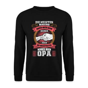 Opa Spruch Lustig Weihnachten Geschenk - Unisex Pullover - Schwarz - Vorne - Alina (178cm) & Michal (187cm)