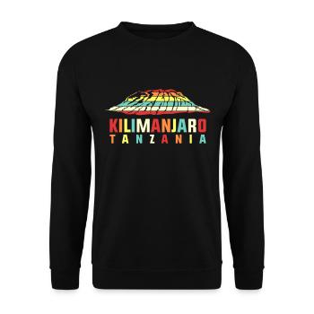 Kilimanjaro hike Tanzania mountain hiking - Unisex Sweatshirt - black - Front - Alina (178cm) & Michal (187cm)