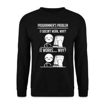 Programmierer Code Entwickler - Unisex Pullover - Schwarz - Vorne - Alina (178cm) & Michal (187cm)