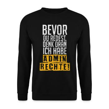 Administrator Administration Programm - Unisex Pullover - Schwarz - Vorne - Alina (178cm) & Michal (187cm)