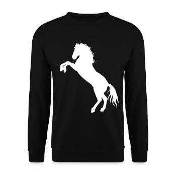 Cheval sauvage étalon cheval chevaux poney cavalier d'équitation - Sweat-shirt Unisexe - noir - Devant - Alina (178cm) & Michal (187cm)