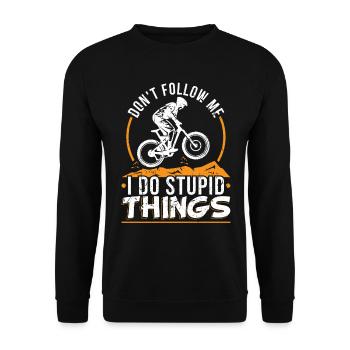 Cadeau de motard de montagne - Sweat-shirt Unisexe - noir - Devant - Alina (178cm) & Michal (187cm)