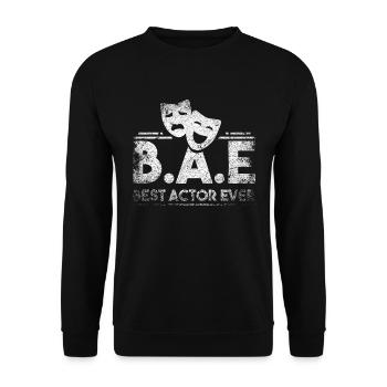 Schauspiel Masken Theater Bester Schauspieler - Unisex Pullover - Schwarz - Vorne - Alina (178cm) & Michal (187cm)