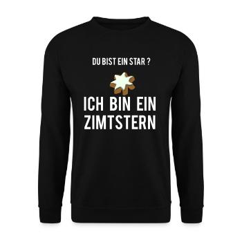 ICH BIN EIN ZIMTSTERN WEIHNACHTEN NIKOLAUS WINTER - Unisex Pullover - Schwarz - Vorne - Alina (178cm) & Michal (187cm)