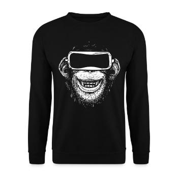 Virtual reality goggles gaming gamer reality - Unisex Sweatshirt - black - Front - Alina (178cm) & Michal (187cm)