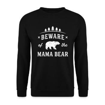Beware Mama Bear Mom Protect Strong Mother - Unisex Sweatshirt - black - Front - Alina (178cm) & Michal (187cm)