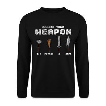 C ++ Phyton C Java Software Programmer Coder Joke - Unisex Sweatshirt - black - Front - Alina (178cm) & Michal (187cm)