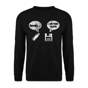 Technicien informatique informatique blague dire drôle - Sweat-shirt Unisexe - noir - Devant - Alina (178cm) & Michal (187cm)