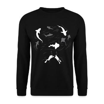 Funny diver gift - Unisex Sweatshirt - black - Front - Alina (178cm) & Michal (187cm)