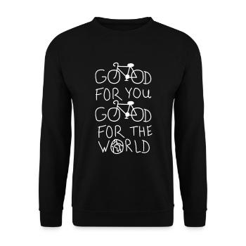 Bicycle Environment Climate Change Cyclists Gift - Unisex Sweatshirt - black - Front - Alina (178cm) & Michal (187cm)