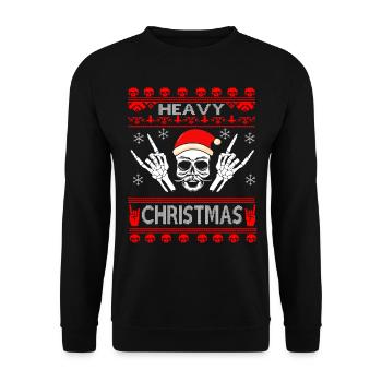 Ugly Christmas Rocker Biker Gift - Unisex Sweatshirt - black - Front - Alina (178cm) & Michal (187cm)