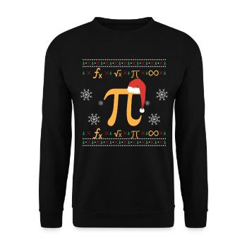 Ugly Christmas Algebra Mathe Pi - Unisex Pullover - Schwarz - Vorne - Alina (178cm) & Michal (187cm)