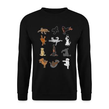 Dog Yoga Dog Puppy Meditation Relaxation - Unisex Sweatshirt - black - Front - Alina (178cm) & Michal (187cm)