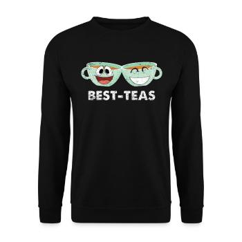 Beste Freunde - Unisex Pullover - Schwarz - Vorne - Alina (178cm) & Michal (187cm)