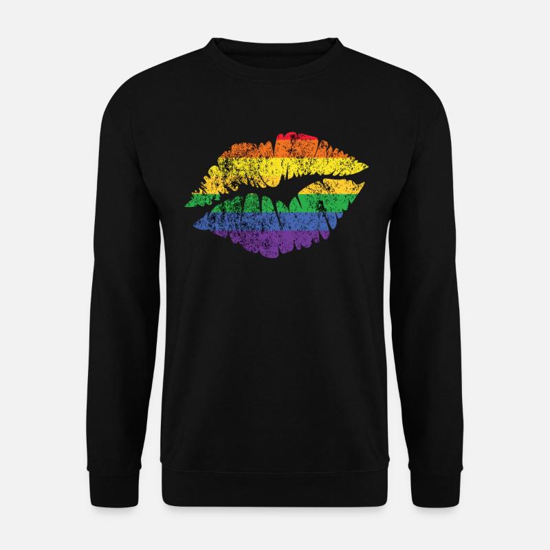 LGBT Rainbow Lips - Unisex Pullover - Schwarz