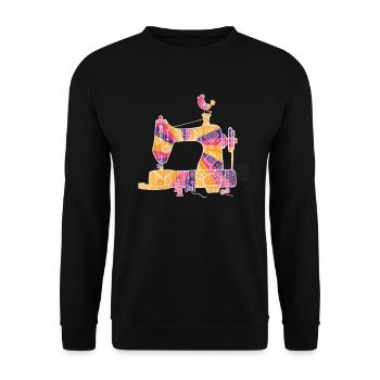 Sewing Machine Tailor Sewing Handmade Seamstress - Unisex Sweatshirt - black - Front - Alina (178cm) & Michal (187cm)