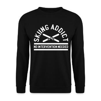 skiing addict no intervetion needed - Unisex Pullover - Schwarz - Vorne - Alina (178cm) & Michal (187cm)