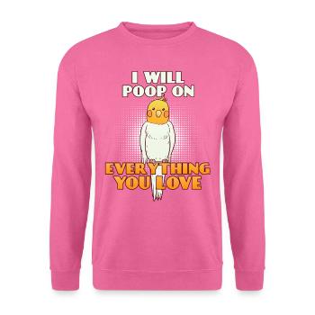 Cockatiel Oiseau drôle - Sweat-shirt Unisexe - rose - Devant