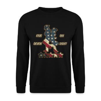Linedance Line Dance Country Rock Western Rodeo - Unisex Pullover - Schwarz - Vorne - Alina (178cm) & Michal (187cm)