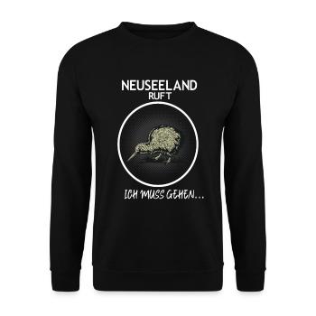 Neuseeland Backpaper Urlaub Souvenir Geschenk - Unisex Pullover - Schwarz - Vorne - Alina (178cm) & Michal (187cm)