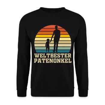 Weltbester Patenonkel Taufe Geschenk - Unisex Pullover - Schwarz - Vorne - Alina (178cm) & Michal (187cm)