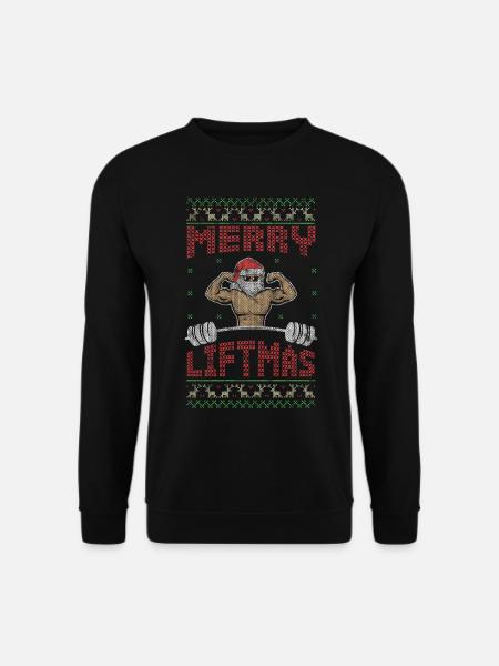 Weihnachten Training Sport - Merry Liftmas - Unisex Pullover - Schwarz