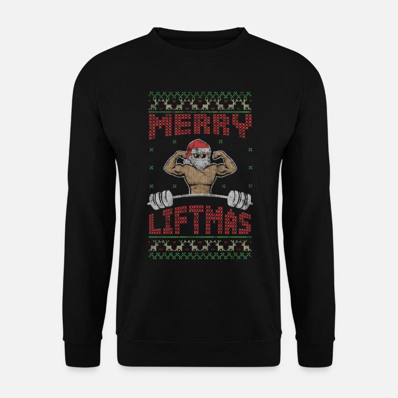 Weihnachten Training Sport - Merry Liftmas - Unisex Pullover - Schwarz