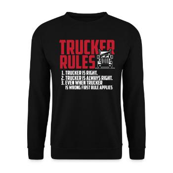 Camionneur camionneur camionneur camionneur camionneur - Sweat-shirt Unisexe - noir - Devant - Alina (178cm) & Michal (187cm)