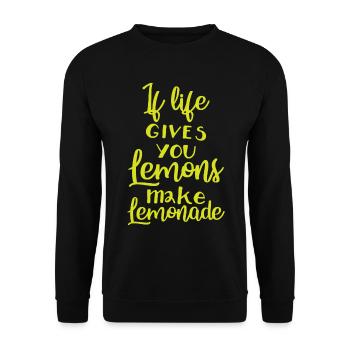 Spruch Lustig Positivität Positiv Denken - Unisex Pullover - Schwarz - Vorne - Alina (178cm) & Michal (187cm)