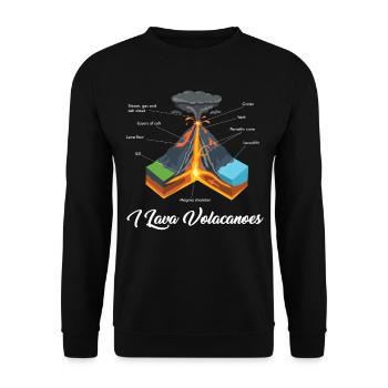 I Lava Ich Liebe Vulkane Geology Geologe Geschenk - Unisex Pullover - Schwarz - Vorne - Alina (178cm) & Michal (187cm)