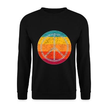 Peace Sign in Vintage Style Retro Look Gift - Unisex Sweatshirt - black - Front - Alina (178cm) & Michal (187cm)